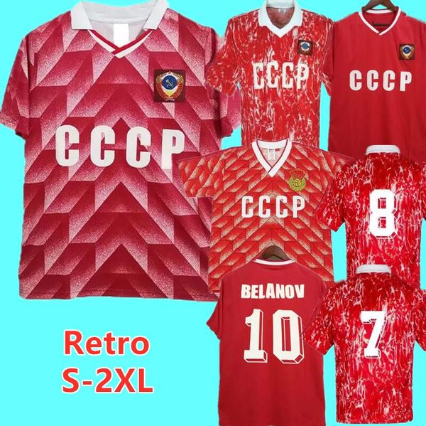 86 87 88 89 90 Jerseys de fútbol retro Camisa de fútbol Aleinikov USSR Belanov Jerseys Protasov Zavarov Classic Maillot de Foot CCCP 98988