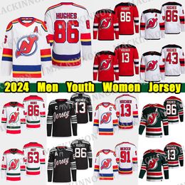 # 86 Jack Hughes camiseta de hockey # 43 Luke Hughes Jesper Bratt Nico Hischier Dougie Hamilton Ondrej Palat Brodeur Dawson Mercer Timo Meier Camisetas personalizadas para hombres y mujeres jóvenes