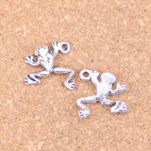 86 stks Antiek Zilver Brons Geplateerd Kikker Charms Hanger DIY Ketting Armband Bangle Findings 17 * 17mm