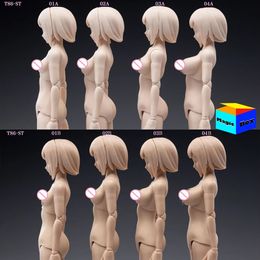 86Toys T86-St 1/12 Soldaat Vrouw schattig Anime Head Super Flexible Joint Body Wit/Wheat Skin 6-Inch Action Character Doll Model 240426