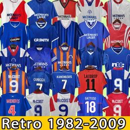 87 90 92 93 94 95 96 97 99 01 08 Glasgow Rangers fc Retro voetbalshirts GERRARD GASCOIGNE LAUDRUP gerrard MCCOIST voetbaluniformen 1982 82 83