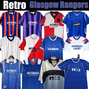 87 90 92 93 94 95 96 97 99 01 08 Glasgow Rangers FC Retro Soccer Jerseys Gerrard Gascoigne Laudrup Gerrard McCoist Football Shirt