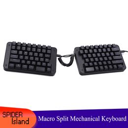 87 toetsen ergonomische micro-split toetsenbord mechanische programmeur efficiënte bewerking met één hand-doe-het-zelf kersenschakelaar programmeerbaar toetsenbord