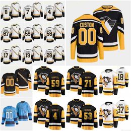 87 Sidney Crosby PENGUIN 2022-23 Reverse Retro Jersey Bryan Rust Jake Guentzel Rickard Rakell Kris Letang Jeff Carter Evgeni Malkin Kasperi''Nhl''Shirt