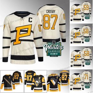 87 Sidney Crosby Penguins 2023 Winter Klassieke truien Jake Guentzel Kris Letang Tristan Jarry Jeff Carter Evgeni Malkin Casey DeSmith Bryan Rust Kasperi Kapanen