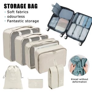 876 pièces ensemble organisateur de voyage sacs de rangement grande capacité valise bagages vêtements tri pochette à chaussures 240119