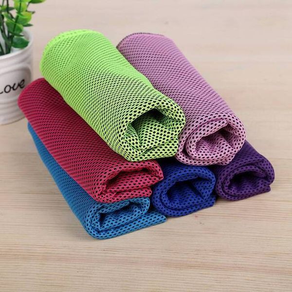 88*33cm serviettes froides glacées doux respirant refroidissement été insolation sport exercice Cool serviette à séchage rapide pour Yoga Sport