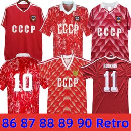 88 89 90 Retro URSS CCCP Unión Soviética JERSEYS de fútbol Igor Belanov MASCITTI Bobrov BLOKHIN Buryak Chislenko Gavrilov Ivanov Zavarov 86 87 Camiseta de fútbol Dasaev