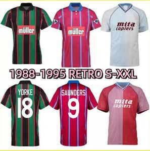 88 93 95 Villa Retro Soccer Jersey 1988 1993 1995 Aston McGrath Houghton Richardson Man Classic Vintage Football Shirt Saunders Yorke Ehiogu