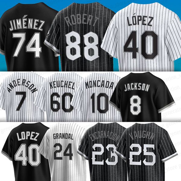 88 Eloy Jimenez Baseball Jersey White Sox Luis Robert Reynaldo Lopez Tim Anderson Bo Jackson Andrew Benintendi Dylan cesse Joc Pederson