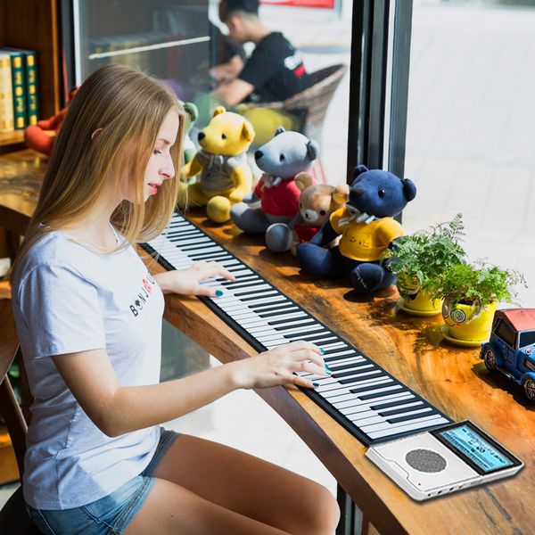 88 Key Hand Roll Up Piano Digital Midi Controller sintetizador Electronic Piano Keyboard Soft Silicone music teclado plegable