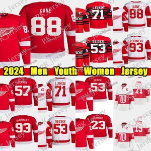 #88 Patrick Kane Hockey Jersey #93 Debrincat Dylan Larkin Moritz Seider David Perron Gordie Howe Steve Yzerman Lucas Raymond Custom Heren