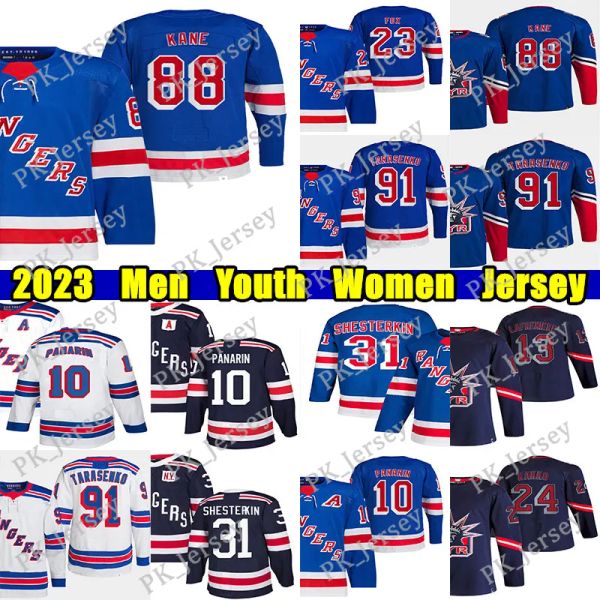 88 PATRICK KANE RETRO RETRO RETRO HOCKEY Jersey'rangers''23 Adam Fox 10 Panarin 31 Igor Shesterkin Mika Zibanejad Chris Kreider K Andre Miller Vladimir Tarasenko Jerseys