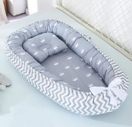 8853 cm bébé nid lit avec oreiller Portable berceau voyage lit infantile enfant en bas âge coton berceau pour nouveau-né bébé lit couffin pare-chocs LJ2004359960