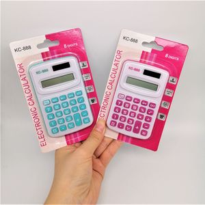 888 Mini Portable Fashion Calculator voor studenten, kleur Leuke Cartoon Type Verschillende Kleuren Kantoor Schoolbenodigdheden