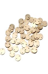 88 mm Color de oro Dos agujeros Etiquetas de estampado en blanco Conectores redondos Pendientes para hallazgos de joyas de bricolaje Piezas de adornos de todo 8845979