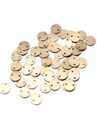 88 mm Color de oro Dos agujeros Etiquetas de estampado en blanco Conectores redondos Pendientes para hallazgos de joyas de bricolaje Piezas de adornos Whole7599600