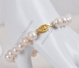 Pulsera de perlas cultivadas Akoya blancas naturales genuinas de 89 mm 7 5 anudadas a mano3225279l5806832