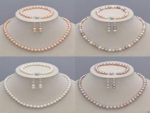 89 mm Boucles d'oreilles de collier de perle de perle de perle culturelle naturelle Ensemble bijoux informati2546640