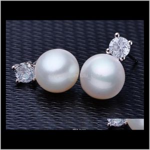 8-9 mm Natural South Sea White Pearl-oorbellen ED150817Z Zgubp Stud 75BGW