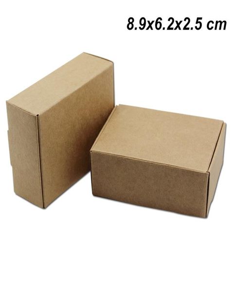 89x62x25cm 50 piezas Cajas de almacenamiento de placa de papel marrón pasteles de dulces Regalos de papel Kraft Cajas de empaquetado para joyas Diy Hand8888198