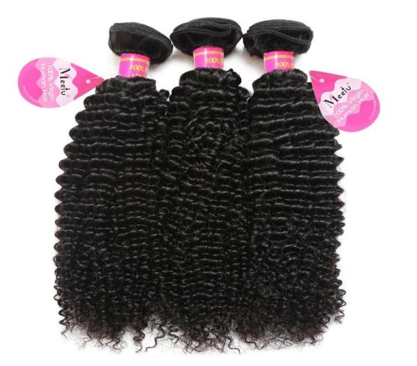 8a Cabello rizado brasileño 3 paquetes sin procesar Virgin Afro Kinkys Extensiones de cabello humano rizado Color natural 16313852845439