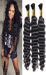 8A Brésilien Deep Wave Hair Bulk 3pcs lot pas de trame Heubte pour le tressage des produits non transformés2515025