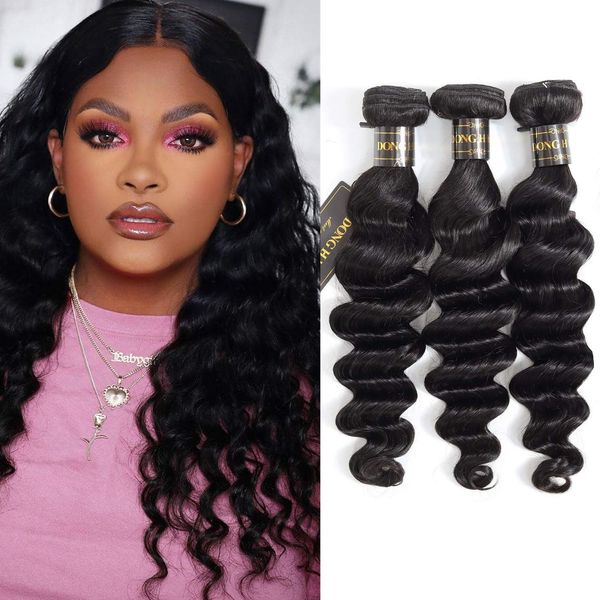 Lans brésilien lâche vierge vierge cheveux traités 4/6 bundles lot 50g / pcs en gros Péruviennes malaisien de remy cheveux humains tisse