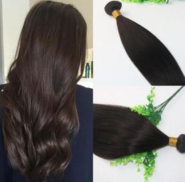 8A brun le plus foncé 2 cheveux brésiliens paquets 1030 Extensions de cheveux humains Double noyade cheveux raides tisse rapide 9100957