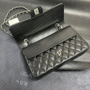 8A Designer tas Spiegelkwaliteit Jumbo Dubbele Flap Bag Luxe 23cm 25CM 30cm Leer Kaviaar Lamsleer Klassieke zwarte portemonnee Gewatteerde handtas Goud en zilver label met doos