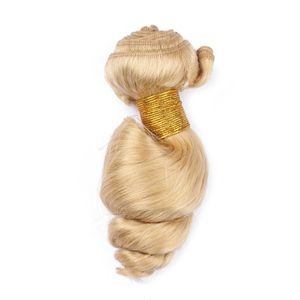 8A Grado 613 Rubio Platino Onda Suelta El Cabello Humano Teje 3 Unids / lote Extensiones de Cabello Virgen Rubio 3 Paquetes Tramas de Cabello de Onda Suelta