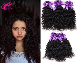 8a Grade Braziliaanse kinky Curly Virgin Human Hair Weave 3 bundels onbewerkte diep krullende haarextensies natuurlijk zwart kan worden geverfd 8143615