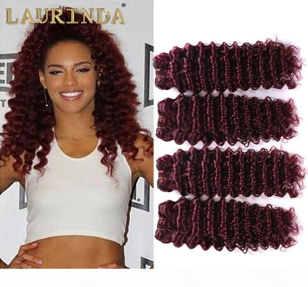 8A Grado Peruano 4 Paquetes 99J Cabello Profundo Borgoña Onda Profunda Cabello Humano Teje Vino Rojo Extensiones Peruanas 8422005