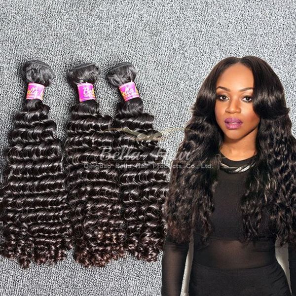 8a Poules à cheveux humains 3pcs / lot non transformé brésilien Brésilien Deep Wavy Hair Waft Extensions Full Head Tree Strong Teaving Julienchina