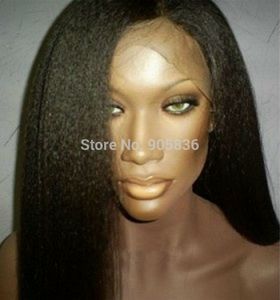 Italien Yaki Lace Front perruques de cheveux humains pour les femmes noires brésilienne remy frontale perruque crépus droite 360 diva1