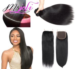 8A Nertsen Brazillian Body Wave Recht Onverwerkt Braziliaans Peruaans Indiaas Menselijk haar Braziliaans steil haar Weefbundels met 5687910