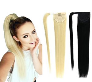 8a queue de cheval Human Hair 120g Blonde 613 60 22 Brazilian Vierge Human Heuvraine Ponytail Extensions Clip en queues de cheval Drawstrin 8682511