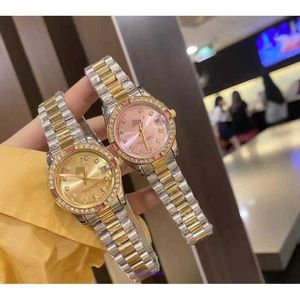 8A kwaliteit origineel R olex luxe horloge online winkel Labor Home Journal Series modetrend stalen band diamanten ring kalender quartz horloge dames en heren