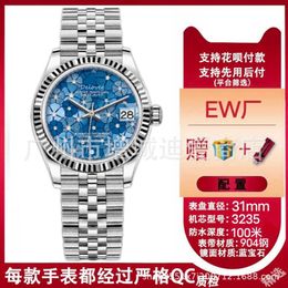 8A kwaliteit R olax horloges online winkel Diai Factory Log Flower Pattern Mechanisch dameshorloge met baksteeninleg Swiss Famous High-end met geschenkdoos