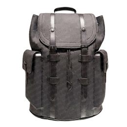 8AA Twee maten Designer Backpack Zwart reliëf Unisex Travel Backpack Fashion Gray Samurai Dubbele zijkant Koe Leerrand Duffel Bag Water Ripple Backpack