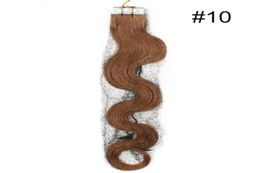 8apu Tape in Hair Extension 100 Human Remy Hair18inch 25g par pièce Couleur 4 60 pièces Couleur 10 20pcs Body Wave 200G4739075