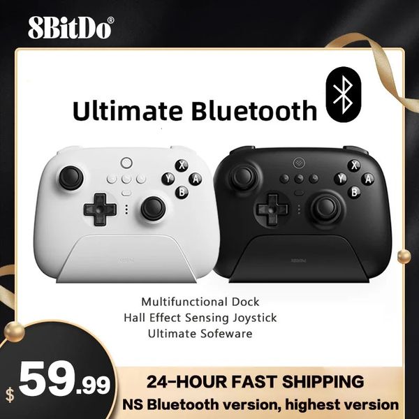 Controlador Bluetooth inalámbrico 8BitDo Ultimate con joystick de detección de efecto Hall con base de carga para Windows 10 11SteamAndroid 240306