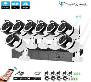 8CH TWEEDE WAGE AUDIO TALK HD Wireless NVR Kit P2P 1080P IR Night Vision Security 20MP Audio IP Camera WiFi CCTV System2431911