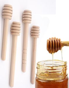 8 cm 10cm JUI CAFE MICKING SURGER Stick Wood Honey Signère miel long Stick To Tools Ecof-Roug Sweet Bar Bar Money Dipper BH34664116
