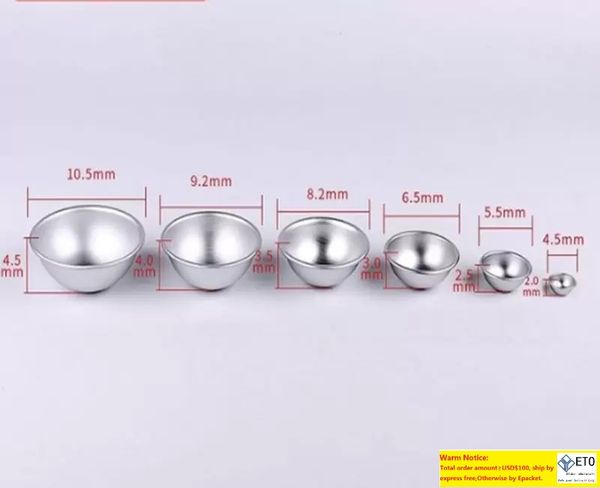 8cm 9cm 10cm 3D Esfera de aluminio Bomba de baño Molde para pasteles Molde de bola para hornear pasteles