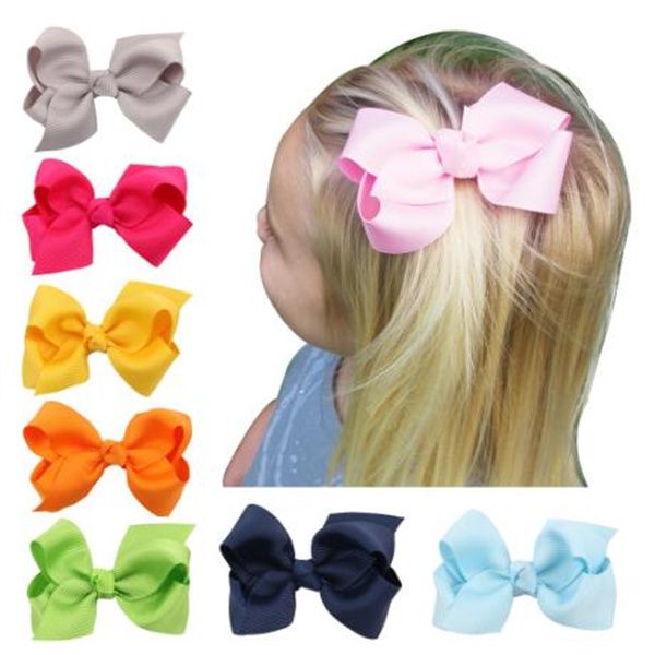 8 cm Child's Dire Ribbon Bow Hair Clip Girls Small Color Color Bow Duck Beak Clip 20 couleurs