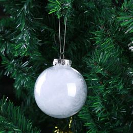 Decoración de árbol de Navidad de 8cm, bolas transparentes, bola hueca con cubierta, restaurante de Navidad, Bar, colgante pequeño, suministros para eventos y festivales