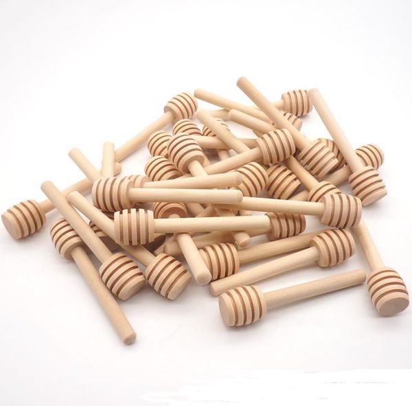 8 cm de largo Mini palo de miel de madera Dippers de miel Cuchara de suministro para fiestas Miel-Cocina Jar Sticks SN6087