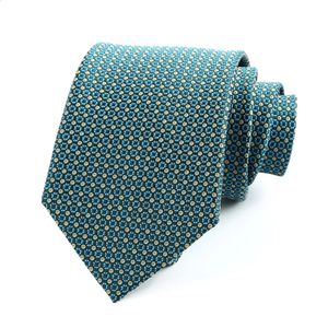 8CM Hommes Cravate Classique Cravates Pour Homme Polyester Soie Jacquard Ascot Mariage Business Party Corbatas Para Hombre Vert Floral 240314