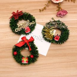 8 cm mini kerstkrans diy kerstdecoraties met Santa Baubbles Christmas Garland Goor Goor Nieuwjaar Navidad Decoratie